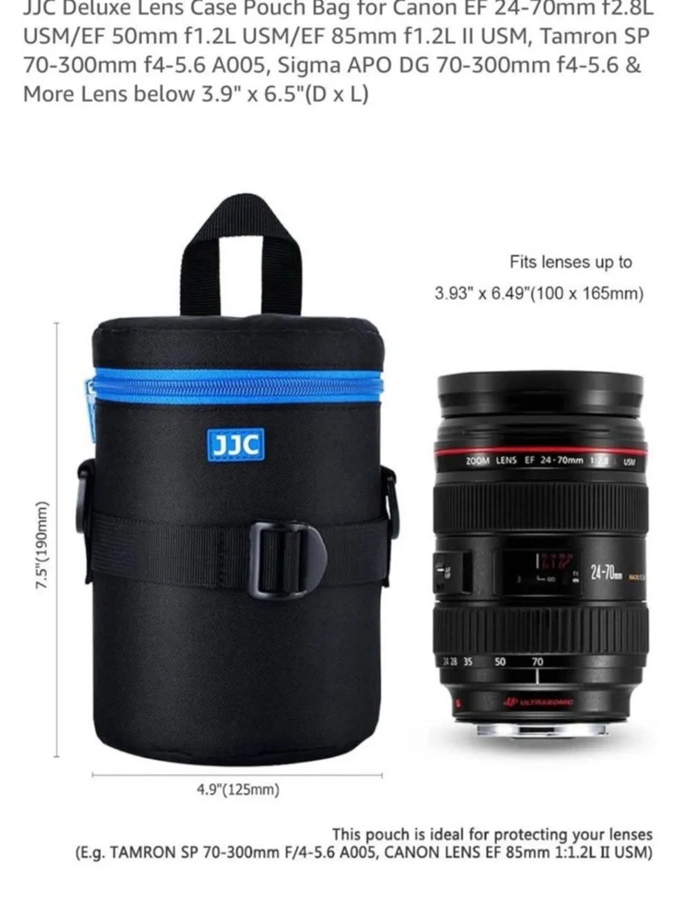 Black & Blue Padded Lens Case – NWOT